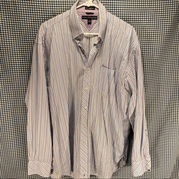 Tommy Hilfiger 80’s 2 Ply Fabric Button Up Shirt - Picture 1 of 4